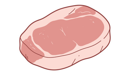 Fresh meat, isolated on the white background.
