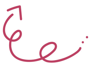 視線誘導くるっと手描き矢印素材（青）