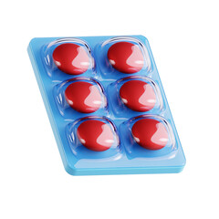 Pill Packet 3d icon isolated White Background 3d rendering