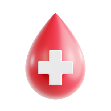 Blood Donation 3d icon isolated White Background 3d rendering