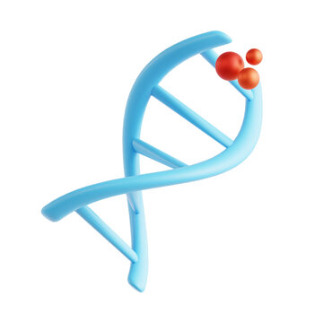 DNA 3d icon isolated White Background 3d rendering