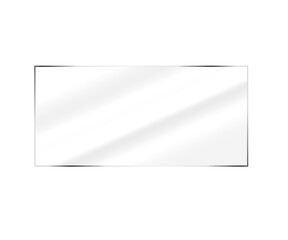 Glossy Transparent Rectangle PNG - Realistic Glass Effect, Digital Overlay design Element, Clear, shiny acrylic sheet. Transparent plastic panel. 