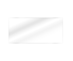 Glossy Transparent Rectangle PNG - Realistic Glass Effect, Digital Overlay design Element, Clear, shiny acrylic sheet. Transparent plastic panel. 