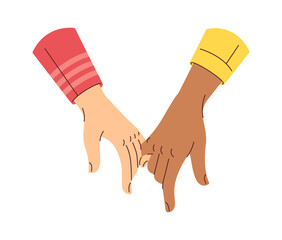 Multicultural hands holding little fingers