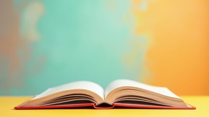Open Book on Colorful Background Education Knowledge Concept