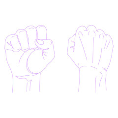 closed fist lineart outline illustration