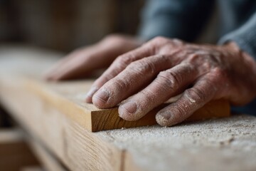 Obraz premium Hands skillfully working on wood, showcasing dedication and craf