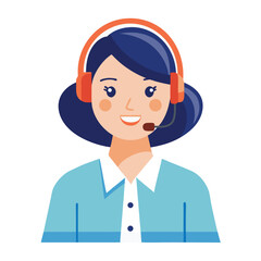Fototapeta premium Online support girl talking with client