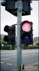 Pink Traffic Light A Unique Urban Photography Capture