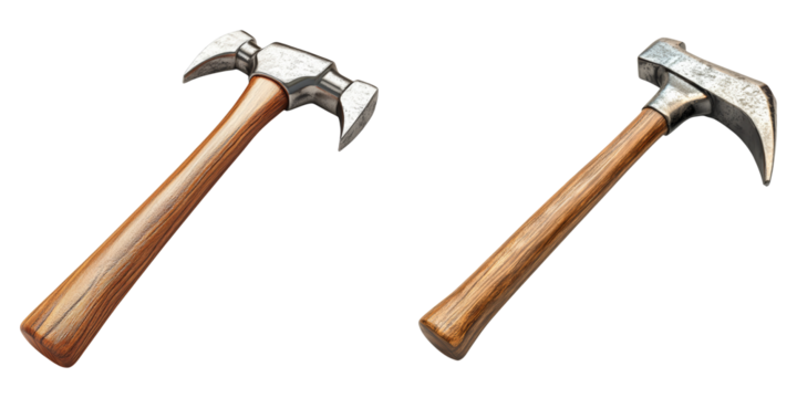 Wooden hammers isolated on transparent PNG perfect for construction visuals and DIY-themed graphics
