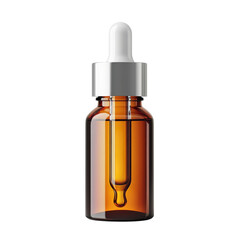 Naklejka premium Amber Glass Dropper Bottle Essential Oil Serum Aromatherapy Beauty Product on transparent background