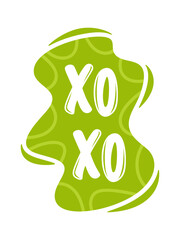 Xo-xo laughing text speech bubble
