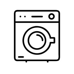 Washing machine simple vector linear icon design  