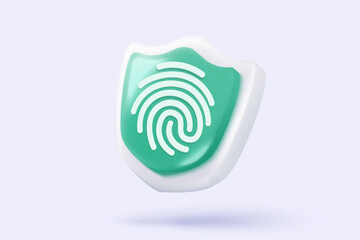 3D shield protection icon with check mark for online payment safety concept. Check mark, correct in minimalist style. 3d quality guarantee icon vector render illustration