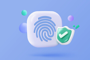 3D shield protection icon with check mark for online payment safety concept. Check mark, correct in minimalist style. 3d quality guarantee icon vector render illustration