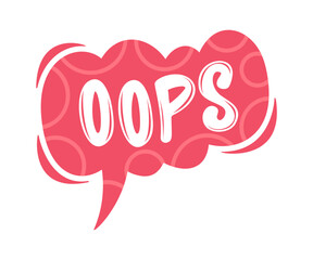 Oops doodle speech bubble cartoon