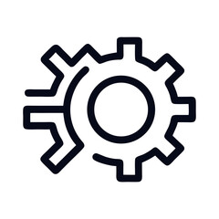 Interlocking Gears Icon:  Mechanism, Engineering, Technology Symbol