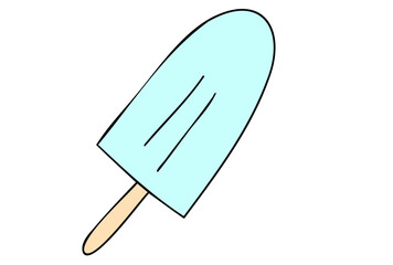 棒付きアイスキャンデー（ラムネ）のイラスト
