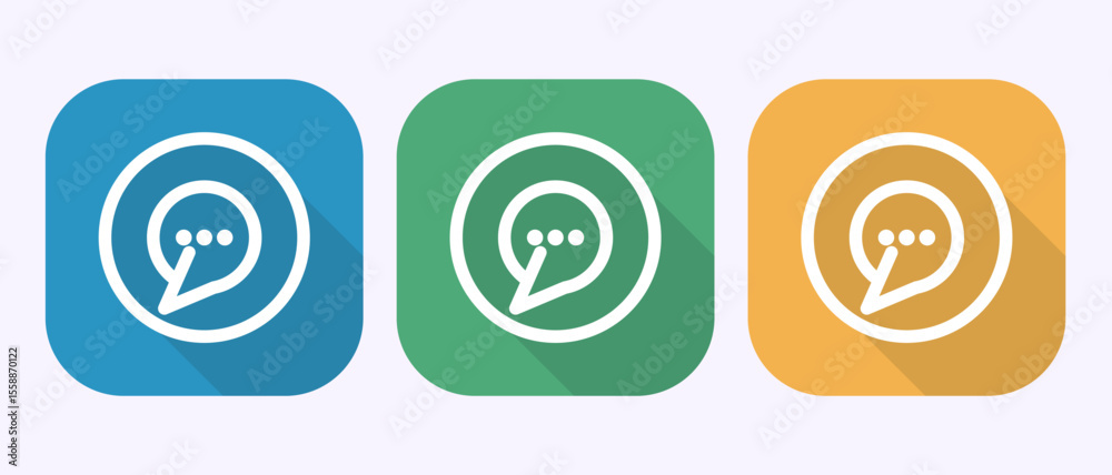 Fototapete chat icon design illustration, message sign symbol in shadow button design