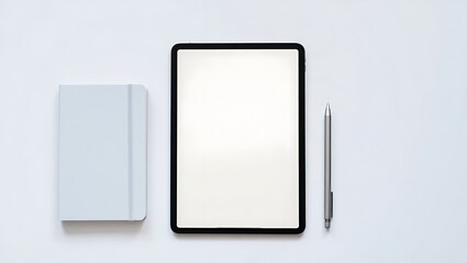 Modern Workspace Tablet, Notebook, and Stylus