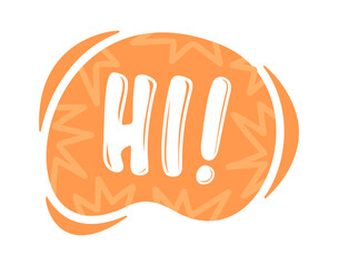 Hi greeting exclamation speech bubble