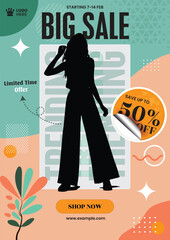 Big Fashion Sale Flyer Template Design for Seasonal Promotions