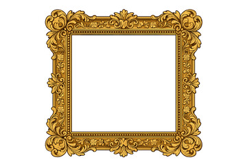 Ornate golden picture frame with intricate design suitable for displaying artwork or photographs
