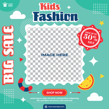 Cute and Stylish Kids Fashion Sale Flyer Design