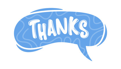 Thanks gratitude text speech bubble