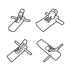 four simple wood planer tool images black and white