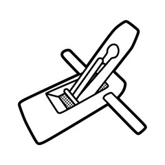long handle wood planer tool black and white