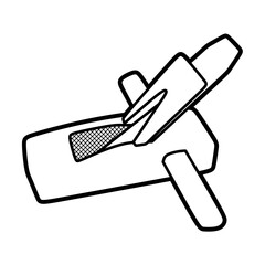 manual wood planer vector black and white line art