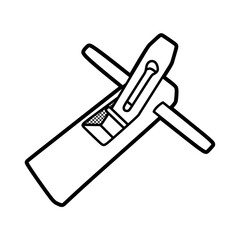 manual wood planer tool simple line art