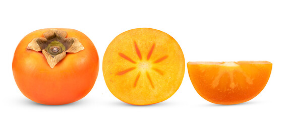 persimmons  isolated on transparent png (Image from camera)