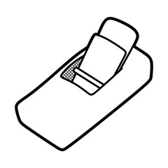simple wood planer vector line art