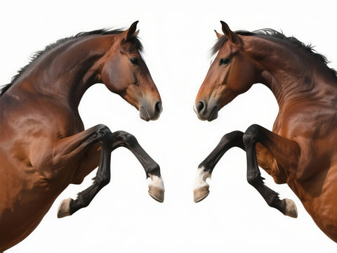 Two Horses Pawing the Ground in Confrontation: A Symbol of Intense Competition,The Concept of Competitive Confrontation