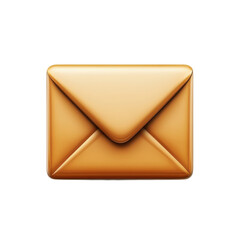 Golden Email Illustration Icon on Black Background Communication Concept on transparent background