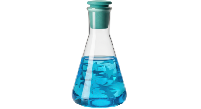 Isolated flask with liquid