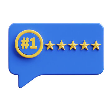 Customer Review 3d icon isolated White Background 3d rendering