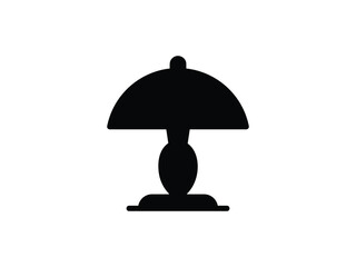 Vector lamp silhouette. Home lighting symbol. Simplified black table lamp icon, suitable for digital assets related to lighting, home lifestyle, or furniture stores.