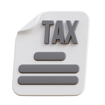 Tax 3d icon isolated White Background 3d rendering