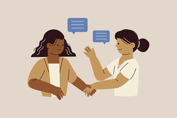 Illustration of Two Women in Conversation