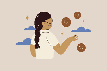 Happiness and Positive Thinking Optimism Illustration