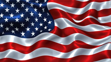 Fototapeta premium The American flag, featuring 50 stars and 13 stripes, waving in the wind.