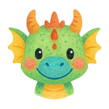 PNG Cute dragon cartoon illustration.