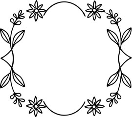 vector floral frame Elegant Floral Frame Line Art Collection