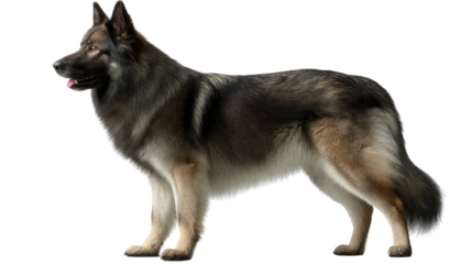 Majestic Dog Pose: A stunning dog strikes a regal pose, showcasing its muscular build and attentive gaze against a neutral backdrop. Evoking a sense of loyalty and strength