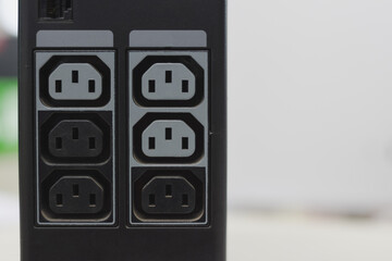 Black electrical sockets and plugs