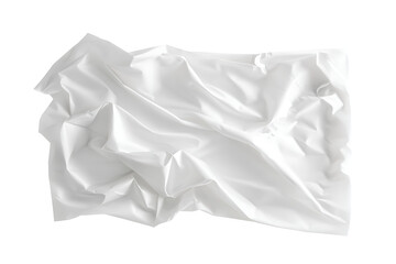 Pristine crumpled fabric texture with elegant folds, perfect for backgrounds and designs conveying simplicity and cleanliness, ideal for digital art or textile mockups.