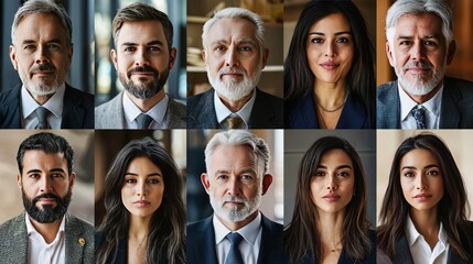 Diverse business professionals portraits